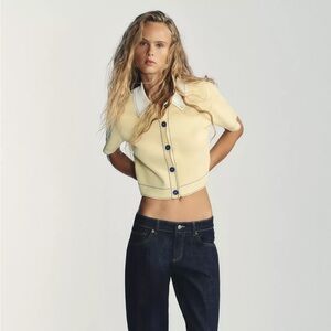 Zara Stitch Detail Knot Polo Top